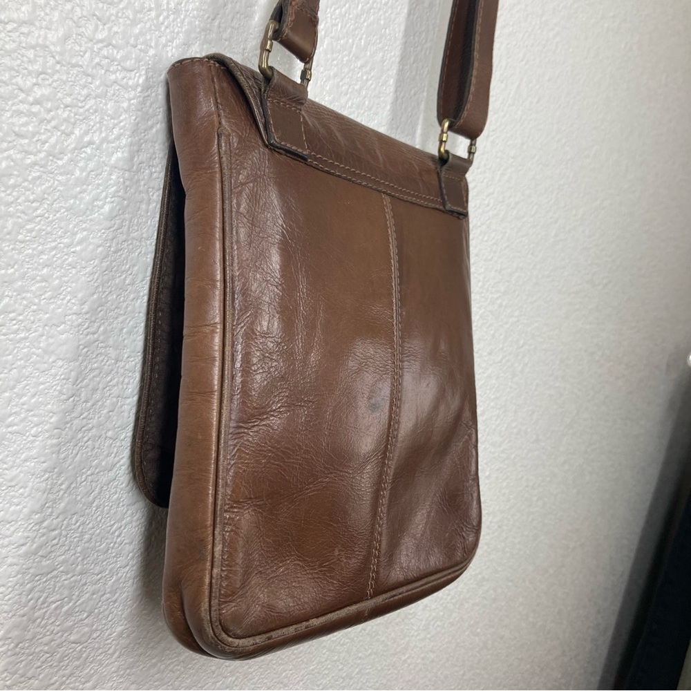 VELEZ Leather Colombia Messenger crossbody Bag Vintage Brown 8x10" - Picture 9 of 16
